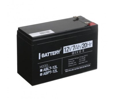 Аккумулятор 12В 7 Ач для ИБП I-Battery ABP7-12L
